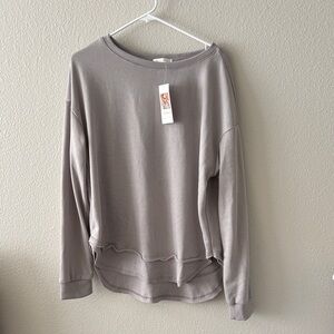 Elegant Gray Women's Sweatshirt